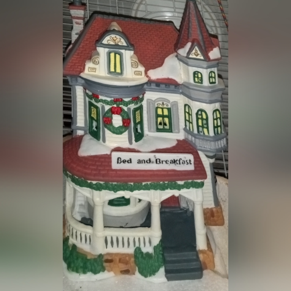 large lighted village house
